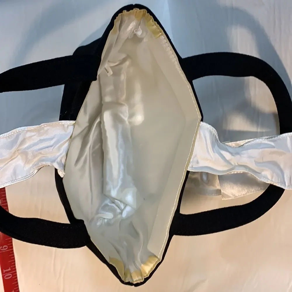 Black Evening Scarf And Black Purse White Bow Tie